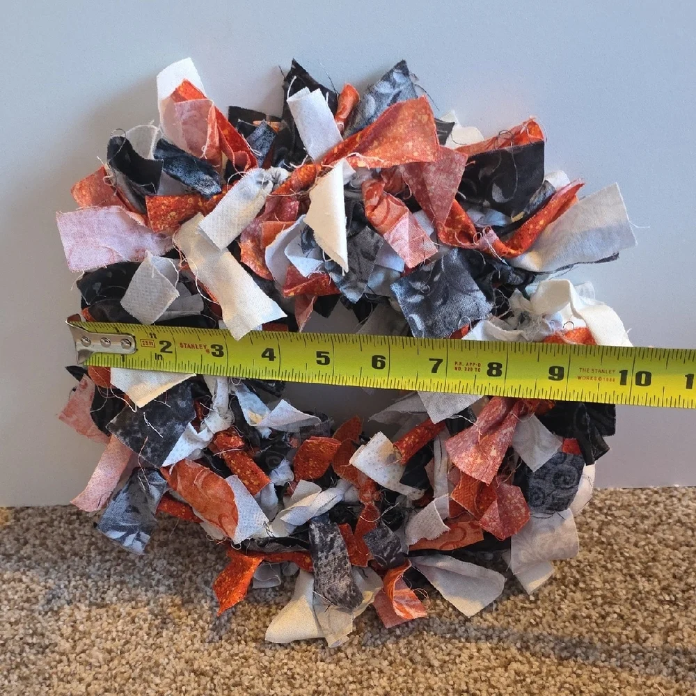 Fall Halloween Wreath - Colorful Fabric Wreath